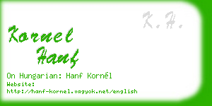 kornel hanf business card
